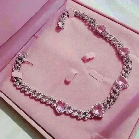 Pink Amore Chain Necklace - Picture 1 of 2